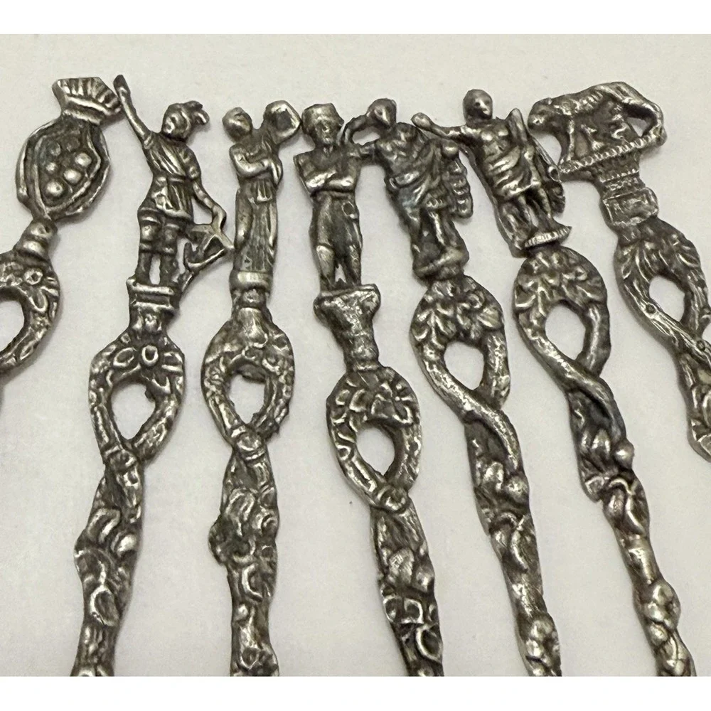 Antique Rossi Italy Flatware Silver Plated Brass Baroque Demitasse VTG Rococo